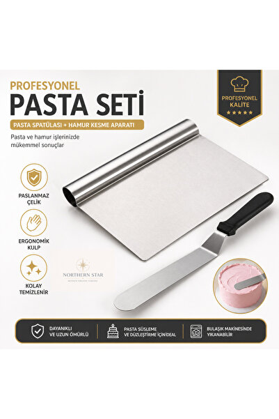 Northern Star Pasta Sıvama Spatulası + Çelik Spatula Hamur Kazıyıcı
