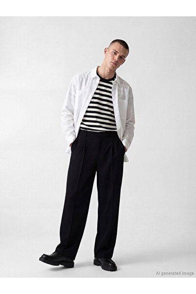 LC Waikiki Nevavm Comfortable Fit Men's Pleated Fabric Trousers with a Differ...