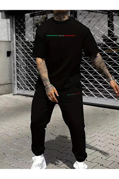 PAVRO Unisex Oversize Top and Bottom Two-Piece Comfortable Mixed Print Tracks...