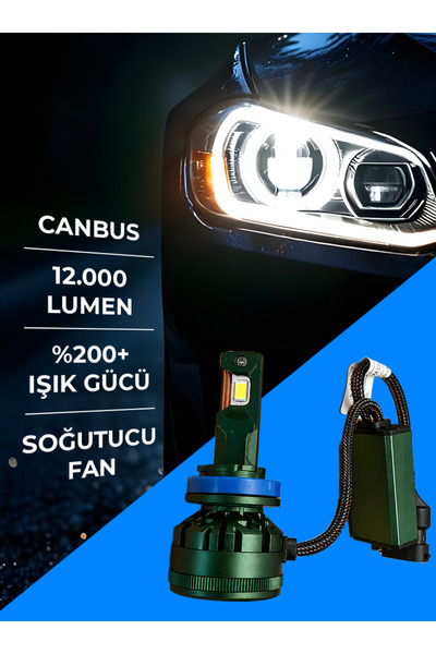 KNG H11 LED Xenon Far Ampulü | KINGSTAR CAPTAIN Serisi | 12.000 Lumen | Beyaz Işık | CANBUS