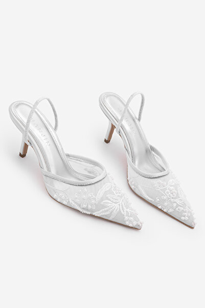 Marjin Γυναικεία παπούτσια στιλέτο με μυτερή μύτη, διχτυωτό ύφασμα με χάντρες...