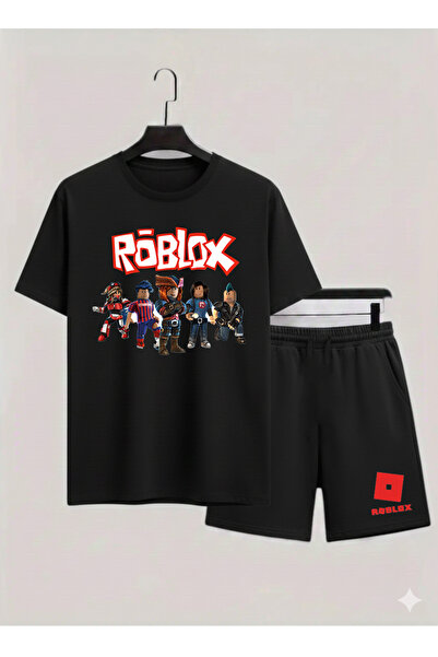MAGORS طقم تي شيرت وشورت للأطفال مكون من قطعتين مطبوع عليه ROBLOX مصنوع من ال...