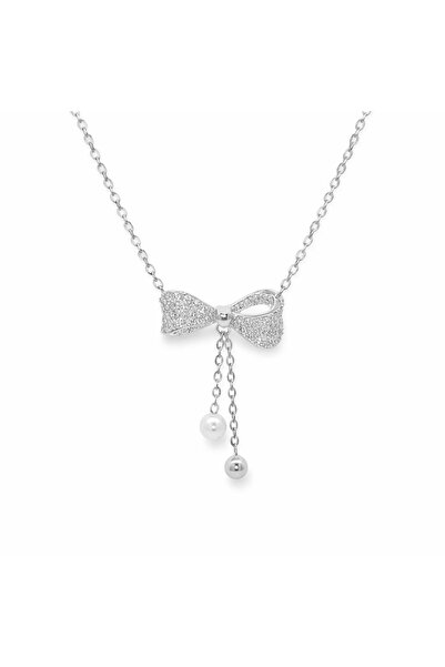 Bijuteria SORELLY Ασημένια αλυσίδα με φιόγκο