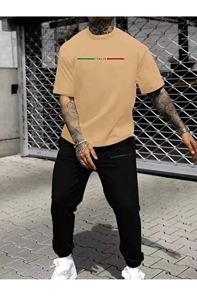 PAVRO Unisex Oversize Top and Bottom Two-Piece Comfortable Mixed Print Tracks...