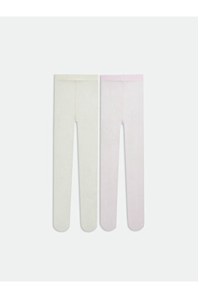 LC Waikiki Alita City Girls' Thin Pantyhose with Difference in Color, Pack of 2