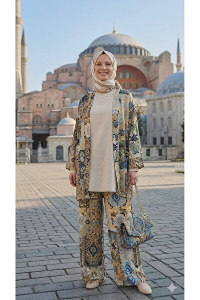 forte bella طقم كيمونو إسلامي بنمط عرقي عصري