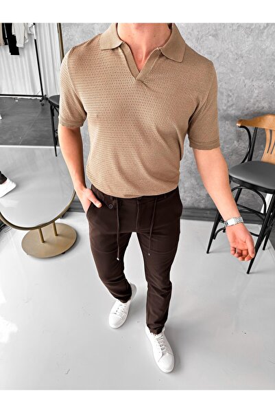 MODEFENDİ Tricou din Lycra cu decolteu decupat de înaltă calitate
