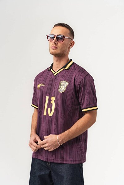 go gang own Μπλουζάκι Νο 13 με λαιμόκοψη πόλο, υπερμεγέθης, τύπου φανέλας