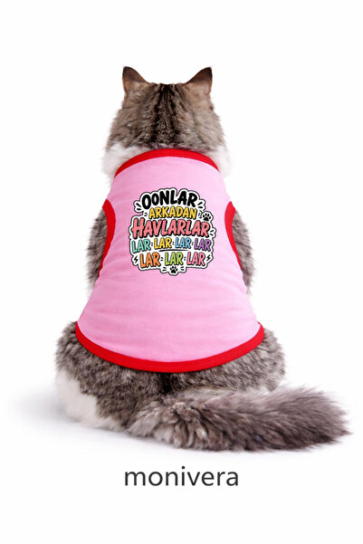 Modetra New Season Summer Collection Cat Outfit with Printed Colorful Ribbing...