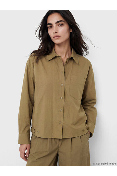 LC Waikiki Nevavm Poplin Oversize Women's Shirt with a Difference