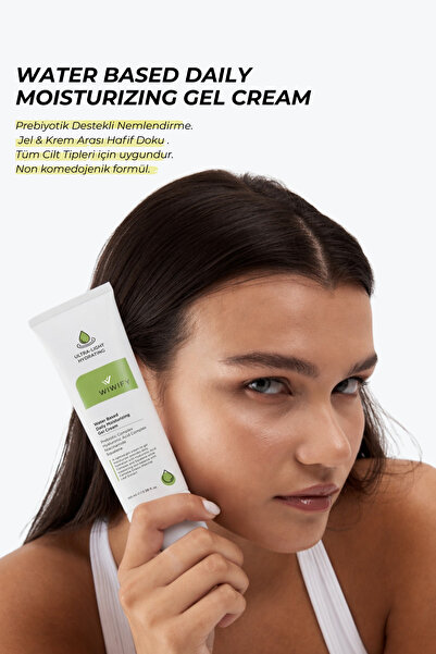 WIWIFY Su Bazlı Günlük Nemlendirici Jel Krem 100 ML | Hyaluronic Acid, Prebiyotik, Squalene, Niacinamide