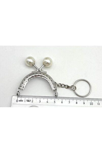 angel çanta aksesuar 5 cm Keychain Wallet Clip Silver Color Pearl Bulk