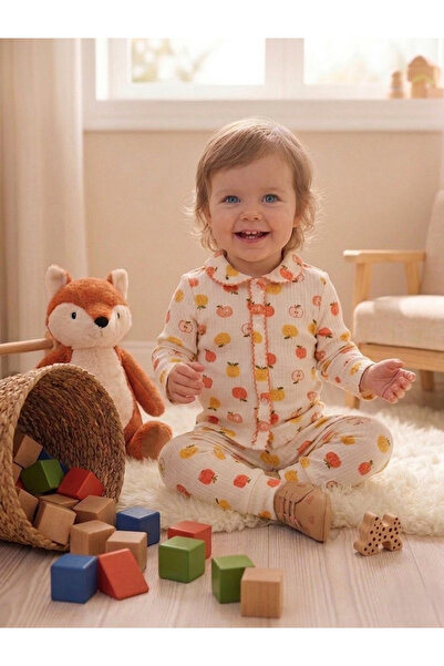 BUUFUU Children's Baby Long Sleeve Cotton Animal Patterned Set for 0-3 Years Old