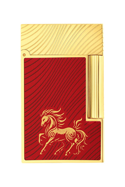 S.T. Dupont Ligne 2 Guilloche Horsemane Kırmızı Puro Çakmağı 16080CL
