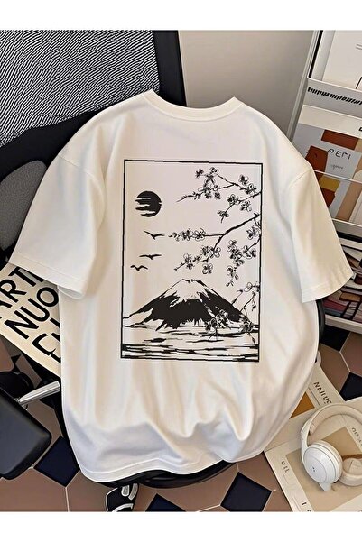 Le Savu Μπλουζάκι Unisex Oversize με στάμπα άνθους Σακούρα