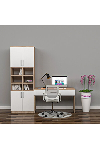 marangozhaneden Gloss Dolaplı Çalışma Masası Mdf