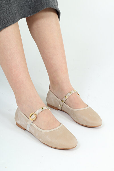 Lölük Moda Γυναικείες μπαλαρίνες Jeremi με ζαρωμένη ματ ζώνη και λεπτομέρεια ...