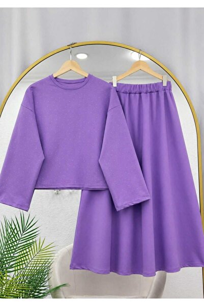 MODA VEDAT Γυναικείο Σετ Φούστας με Λεπτομέρειες Işıltı -0500