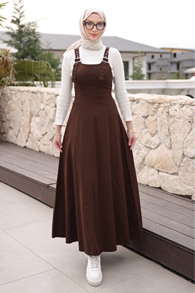 İmajButik Καφέ φούτερ με φερμουάρ και λεπτομέρειες από γκαμπαρντίνα