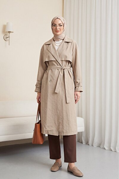 HİJABAYA Υφασμάτινη καμπαρντίνα με ζώνη στη μέση, τσέπες, μανίκια, επωμίδες κ...