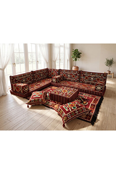 FEYZA DECOR HOME Anadolu Desen Köşe Minderi Seti – Otantik Yer Minderi, Şark ...