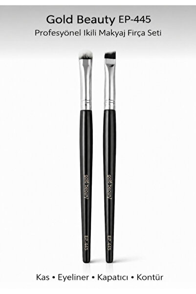 dorre İkili Profesyonel Makyaj Fırça Seti Kaş & Eyeliner & Kapatıcı & Kontür ...