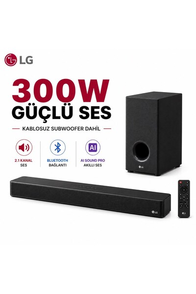 LG 2.1 Kanal Yapısına Sahip 300 W Ev Sineması Soundbar Ve Harici Subwoofer Si...