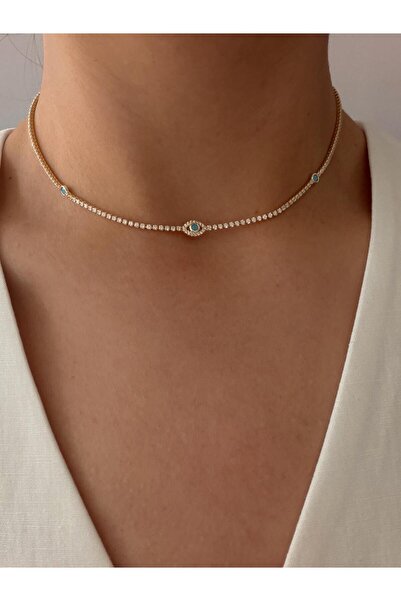LENORE Su Yolu Gözlü Choker Kolye