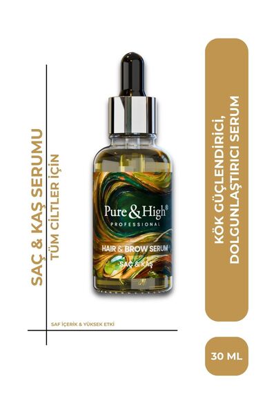 Pure & High Saç & Kaş Serumu 30 ml – Gürleştirici, Besleyici & Hızlı Uzama De...