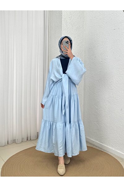 BENAHOLL Σετ με δεμένη φούστα Lunique και διπλωμένο δέσιμο - EK630 Μπλε