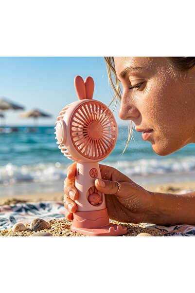 Kuzey Tacı Kulak Çerçeveli Lüks Mini El Vantilatörü | 19 CM | USB Şarjlı Taşı...