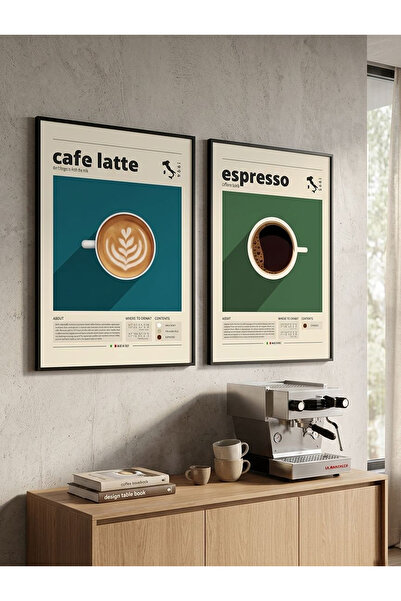 Linacci Διπλό Μαύρο Μεταλλικό Τραπέζι Κουζίνας/Καφέ με Ρετρό Θέμα Καφέ και Γυαλί