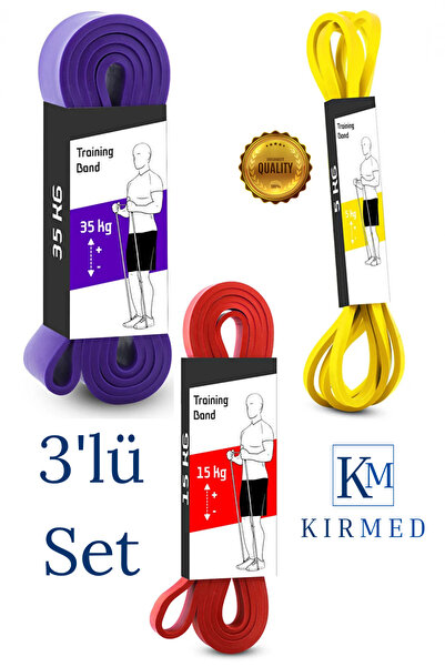 kırmed Σετ 3 λαστιχένιων ιμάντων αντίστασης, ελαφριά, μεσαίας δυσκολίας, υψηλ...