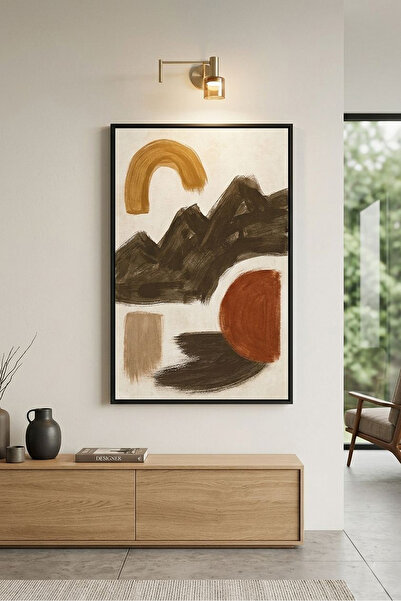 Linacci Μονόχρωμο μεταλλικό πλαίσιο, μοντέρνο αφηρημένο σετ ζωγραφικής με θέμ...