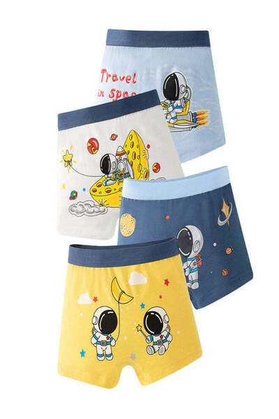 Babyqlo Boys Cotton Space Adventure Boxer Pack of 4