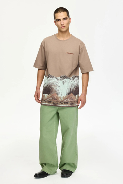 LES BENJAMINS Oversize Fit Çift Taraflı Renkli Erkek Tişört