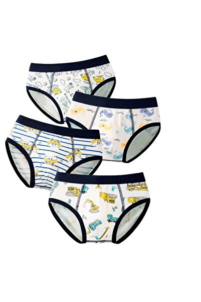 Babyqlo Boys Cotton Fun Print Briefs Pack of 4
