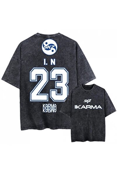 Le Savu Μπλουζάκι Stray Kids Karma με τύπωμα Unisex που πλένεται, Vintage ove...