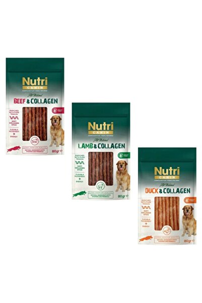 Nutri Canin Kolajenli Köpek Ödül Çubuğu 3'lü Karma Set - Sığır, Kuzu ve Ördek...