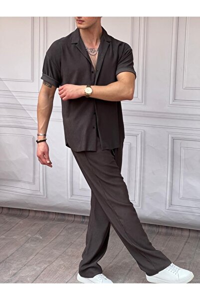 MODEFENDİ Σετ με λεπτό σχέδιο με σχοινί, oversized, για κάτω και επάνω μέρος