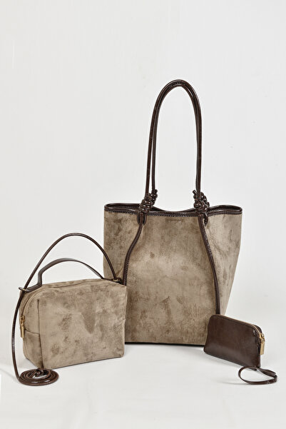 Levidor Σετ γυναικείας τσάντας ώμου και χειρός από μαλακό σουέντ – Κομψό και ...