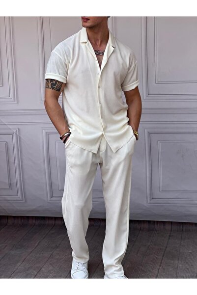 MODEFENDİ Σετ με λεπτό σχέδιο με σχοινί, oversized, για κάτω και επάνω μέρος