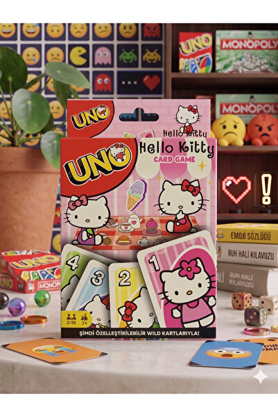 GLOWILLA Hello Kitty Temalı Uno Kart Oyunu - Eğlenceli Aile Ve Çocuk Kutu Oyunu