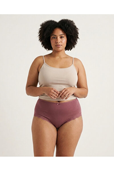 Hünex Plus Size Lace Women's Panties with Elastic Waistband