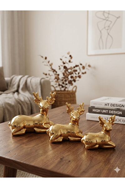 Likya-Concept Likya Gold 3’lü Dekoratif Geyik Biblo Seti | Zarif Modern Masa ...