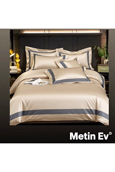 METİNEV 100% Cotton Satin 6 Piece King Size Premium Duvet Cover Set