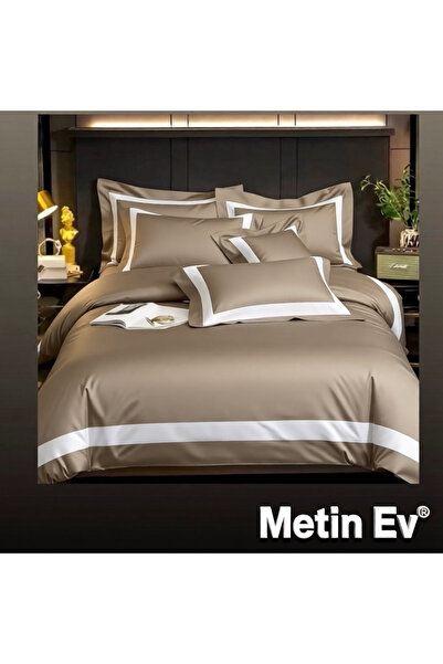 METİNEV 100% Cotton Satin 6 Piece Double Premium Duvet Cover Set