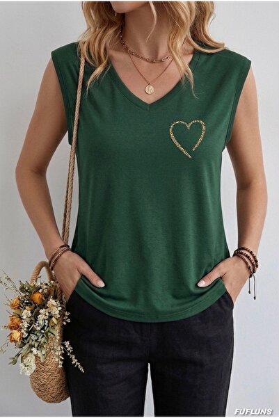 FUFLUNS ΓΥΝΑΙΚΕΙΟ ΑΜΑΝΙΚΟ ΜΠΛΟΥΖΑΚΙ OVERSIZE ΜΕ ΣΤΑΜΠΑ ΛΕΟΠΑΡ ΜΙΑΣ ΚΑΡΔΙΑΣ