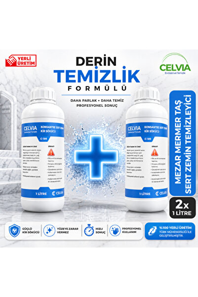 CELVIA Temizlik Sert Zemin Mezar Mermer Temizleme Yağ Kir Yosun Temizleyici v...