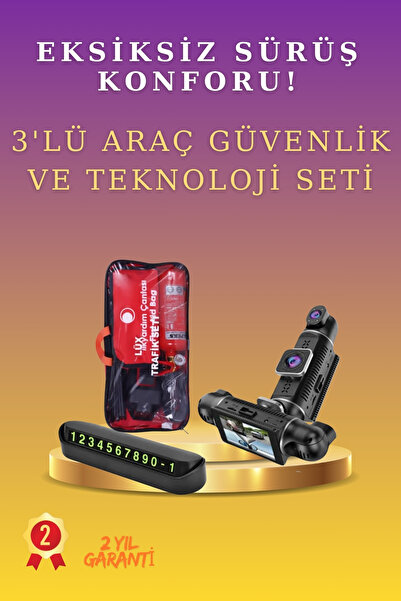 SAYARMARKT 3'lü Tam Koruma Araç Güvenlik Sistemi - Kaza Kayıt Kamerası ve Ses...